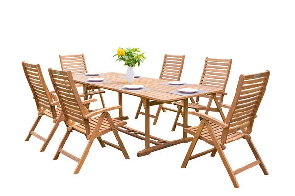 OUTFLEXX Sitzgruppe, Natur, Akazie, Ausziehtisch 180/240 X 100 Cm, 8 Multipositionssessel 9 OUTFLEXX Sitzgruppe, Natur, Akazie, Ausziehtisch 180/240 X 100 Cm, 8 Multipositionssessel – Bild 9