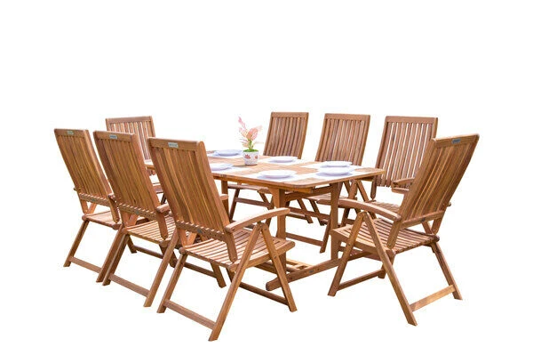 OUTFLEXX Sitzgruppe, Natur, Akazie, Ausziehtisch 180/240 X 100 Cm, 8 Multipositionssessel 10 OUTFLEXX Sitzgruppe, Natur, Akazie, Ausziehtisch 180/240 X 100 Cm, 8 Multipositionssessel – Bild 10