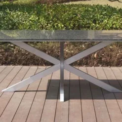 STERN Esstischgarnitur, Silber/grau, Edelstahl/Textilene, Tisch 200 X 100 Cm, 4 Stapelsessel, 2 Multipo, Padded 16 STERN Esstischgarnitur, Silber/grau, Edelstahl/Textilene, Tisch 200 X 100 Cm, 4 Stapelsessel, 2 Multipo, Padded -Günstiges Garten Perle Geschäft 22915 06.JPG