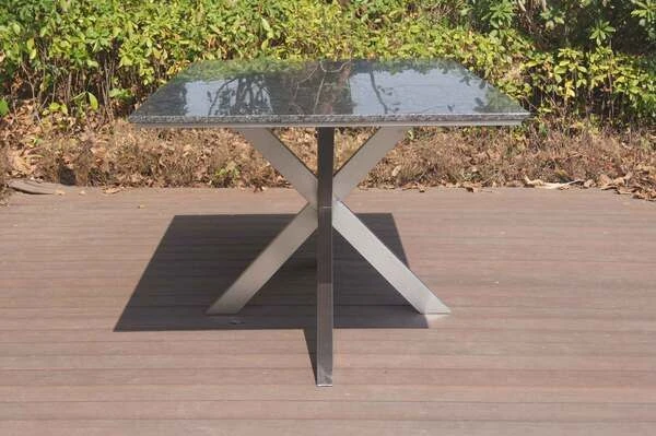 STERN Esstischgarnitur, Silber/grau, Edelstahl/Textilene, Tisch 200 X 100 Cm, 4 Stapelsessel, 2 Multipo, Padded 7 STERN Esstischgarnitur, Silber/grau, Edelstahl/Textilene, Tisch 200 X 100 Cm, 4 Stapelsessel, 2 Multipo, Padded – Bild 7