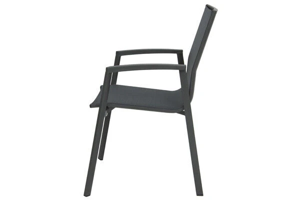 STERN New Top Esstischgarnitur, Anthrazit, Alu / Glas / Textil, Tisch 180/240x100cm, 6 Stapelsessel 12 STERN New Top Esstischgarnitur, Anthrazit, Alu / Glas / Textil, Tisch 180/240x100cm, 6 Stapelsessel – Bild 12