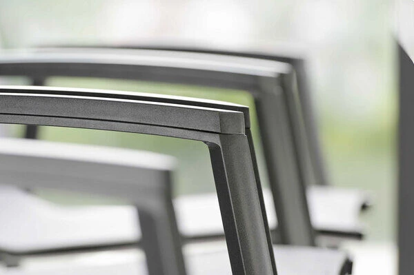 STERN New Top Esstischgarnitur, Anthrazit, Alu / Glas / Textil, Tisch 180/240x100cm, 6 Stapelsessel 14 STERN New Top Esstischgarnitur, Anthrazit, Alu / Glas / Textil, Tisch 180/240x100cm, 6 Stapelsessel – Bild 14