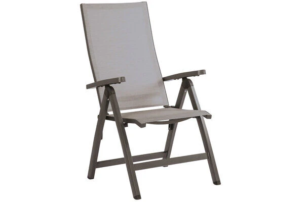 STERN New Top Esstischgarnitur, Anthrazit, Alu / Glas / Textil, Ausziehtisch 180/240x100cm, 4 Stapel-, 2 Klappsessel 2 STERN New Top Esstischgarnitur, Anthrazit, Alu / Glas / Textil, Ausziehtisch 180/240x100cm, 4 Stapel-, 2 Klappsessel – Bild 2