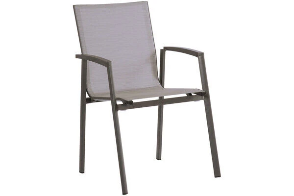 STERN New Top Esstischgarnitur, Anthrazit, Alu / Glas / Textil, Ausziehtisch 180/240x100cm, 4 Stapel-, 2 Klappsessel 3 STERN New Top Esstischgarnitur, Anthrazit, Alu / Glas / Textil, Ausziehtisch 180/240x100cm, 4 Stapel-, 2 Klappsessel – Bild 3