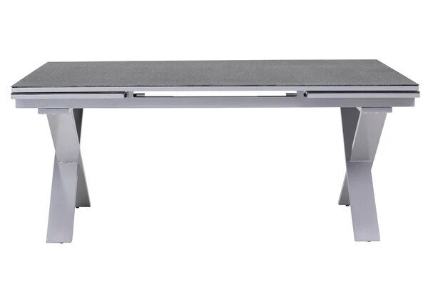 KETTLER BasicPlus Esstischgarnitur, Silber / Anthrazit, Alu / Spraystone / Textil, Tisch 180/280x100cm, 10 Stapelsessel 10 KETTLER BasicPlus Esstischgarnitur, Silber / Anthrazit, Alu / Spraystone / Textil, Tisch 180/280x100cm, 10 Stapelsessel – Bild 10