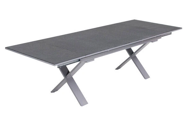 KETTLER BasicPlus Esstischgarnitur, Silber / Anthrazit, Alu / Spraystone / Textil, Tisch 180/280x100cm, 10 Stapelsessel 7 KETTLER BasicPlus Esstischgarnitur, Silber / Anthrazit, Alu / Spraystone / Textil, Tisch 180/280x100cm, 10 Stapelsessel – Bild 7