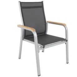 KETTLER Granada Esstischgarnitur, Silber / Anthrazit, Alu / HPL / Teak, Tisch 180/280x100cm, 8 Stapelsessel, 2 Multipo -Günstiges Garten Perle Geschäft 23057 3.jpg