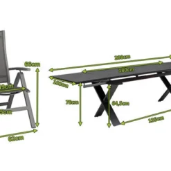 KETTLER Altura Esstischgarnitur, Anthrazit, Alu / Spraystone / Textil, Tisch 180/280x100cm, 6 Multipositionssessel 14 KETTLER Altura Esstischgarnitur, Anthrazit, Alu / Spraystone / Textil, Tisch 180/280x100cm, 6 Multipositionssessel -Günstiges Garten Perle Geschäft 23082 5.jpg