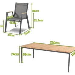 HARTMAN Silencio / Aruba Sitzgruppe, Xerix/natur, Alu/Teak, 8 Dining Sessel, 220x100cm, FSC-Teak Armlehnen 10 HARTMAN Silencio / Aruba Sitzgruppe, Xerix/natur, Alu/Teak, 8 Dining Sessel, 220x100cm, FSC-Teak Armlehnen -Günstiges Garten Perle Geschäft 23202 mass.jpg