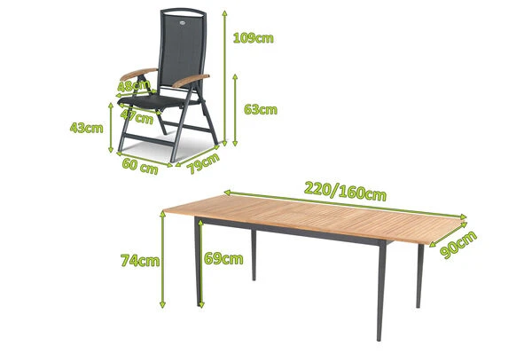 HARTMAN Silencio / RaffaeloSitzgruppe, Xerix/natur, Alu/Teak, 8 Multipo, 160/220x90cm, FSC-Teak Armlehnen 5 HARTMAN Silencio / RaffaeloSitzgruppe, Xerix/natur, Alu/Teak, 8 Multipo, 160/220x90cm, FSC-Teak Armlehnen – Bild 5