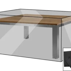 OUTFLEXX Premium Abdeckhaube Für Tische, Schwarz, Polyester, 230 X 230 X 80 Cm, Wasserbeständig, Integriertes Zugband