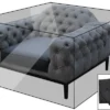 OUTFLEXX Premium Abdeckhaube Für Sessel, Schwarz, Z.B. 21870, 120 X 107 X 75 Cm, Wasserbeständig, Integriertes Zugband