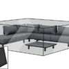 OUTFLEXX Premium Abdeckhaube Für Ecklounge, Schwarz, Z.B. 21806, Polyester, 355 X 325 X 70 Cm, Wasserbeständig
