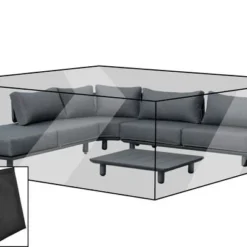 OUTFLEXX Premium Abdeckhaube Für Ecklounge, Schwarz, Z.B. 21806, Polyester, 355 X 325 X 70 Cm, Wasserbeständig