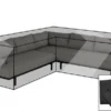 OUTFLEXX Premium Abdeckhaube Für Ecklounge, Schwarz, Z.B. 20454 / 21593 / 20455, 265 X 170 X 65 Cm, Wasserbeständig, Integriertes Zugband