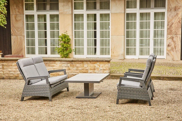 SIENA GARDEN Solea/Bellani Dining Lounge, Anthrazit/night-blue, Alu/Gardino®-Geflecht/Keramik, Für 4 Personen,160 X 90 X 50-72cm, Stufenlos Verstellbar 1 SIENA GARDEN Solea/Bellani Dining Lounge, Anthrazit/night-blue, Alu/Gardino®-Geflecht/Keramik, Für 4 Personen,160 X 90 X 50-72cm, Stufenlos Verstellbar