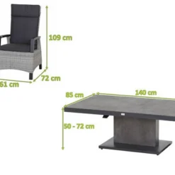 SIENA GARDEN Corido/Bellani Dining Set, Anthrazit/grau, Keramik/Geflecht/Alu, 140 X 85 X 50-72cm, Inkl. 4 Diningsessel 14 SIENA GARDEN Corido/Bellani Dining Set, Anthrazit/grau, Keramik/Geflecht/Alu, 140 X 85 X 50-72cm, Inkl. 4 Diningsessel -Günstiges Garten Perle Geschäft 23761 05.jpg