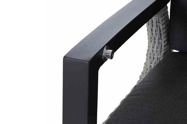 SIENA GARDEN Corido/Bellani Dining Set, Anthrazit/grau, Keramik/Geflecht/Alu, 140 X 85 X 50-72cm, Inkl. 4 Diningsessel 6 SIENA GARDEN Corido/Bellani Dining Set, Anthrazit/grau, Keramik/Geflecht/Alu, 140 X 85 X 50-72cm, Inkl. 4 Diningsessel – Bild 6