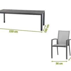SIENA GARDEN Carlos/Velia Dining Set, Anthrazit/grau, Alu/Ranotex®-Gewebe/Keramik, 220 X 100cm, Inkl. 6 Diningsessel 17 SIENA GARDEN Carlos/Velia Dining Set, Anthrazit/grau, Alu/Ranotex®-Gewebe/Keramik, 220 X 100cm, Inkl. 6 Diningsessel -Günstiges Garten Perle Geschäft 23774 05.jpg