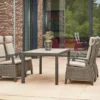 SIENA GARDEN Silva/Corido Dining Set, Anthrazit/grau, Alu/Gardino®-Geflecht/Keramik, 160 X 90cm, Inkl. 4 Diningsessel