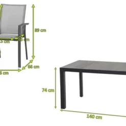 SIENA GARDEN Silva/Velia Dining Set, Anthrazit/grau, Alu/Ranotex®-Gewebe/Keramik, 140 X 90cm, Inkl. 4 Diningsessel 17 SIENA GARDEN Silva/Velia Dining Set, Anthrazit/grau, Alu/Ranotex®-Gewebe/Keramik, 140 X 90cm, Inkl. 4 Diningsessel -Günstiges Garten Perle Geschäft 23819 5.jpg