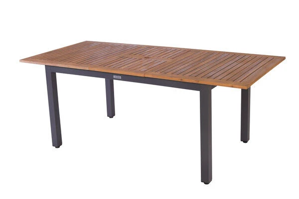VILLANA Esstischgarnitur, Anthrazit/grau, Alu/ FSC-Akazienholz, Ausziehtisch 150/200 Cm, 6 Stapelstühle 12 VILLANA Esstischgarnitur, Anthrazit/grau, Alu/ FSC-Akazienholz, Ausziehtisch 150/200 Cm, 6 Stapelstühle – Bild 12