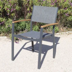 VILLANA Esstischgarnitur, Anthrazit/grau, Alu/ FSC-Akazienholz, Ausziehtisch 150/200 Cm, 6 Stapelstühle 21 VILLANA Esstischgarnitur, Anthrazit/grau, Alu/ FSC-Akazienholz, Ausziehtisch 150/200 Cm, 6 Stapelstühle -Günstiges Garten Perle Geschäft 23910 06.jpg