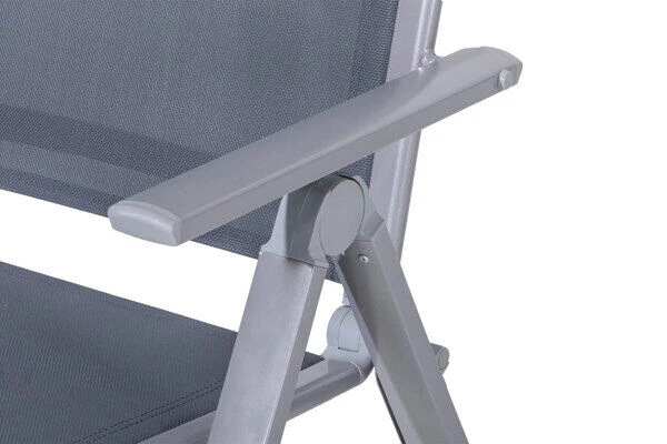 KETTLER Cubic Esstischgarnitur, Silber/anthrazit/grau, Alu/Textilene, Tisch 160x90 Cm, 4 Stapelsessel, 2 Multipo 8 KETTLER Cubic Esstischgarnitur, Silber/anthrazit/grau, Alu/Textilene, Tisch 160x90 Cm, 4 Stapelsessel, 2 Multipo – Bild 8