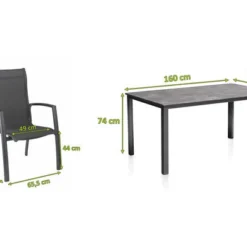 KETTLER Cubic/Legato Esstischgarnitur, Anthrazit, Alu/Kettalit/Textilene, 160x90 Cm, 4 Stapelsessel 9 KETTLER Cubic/Legato Esstischgarnitur, Anthrazit, Alu/Kettalit/Textilene, 160x90 Cm, 4 Stapelsessel -Günstiges Garten Perle Geschäft 28782 5.jpg