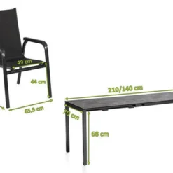 KETTLER Cubic/Basic Plus Padded Esstischgarnitur, Anthrazit, Alu/HPL/Textilene, 140/210x70 Cm, 4 Stapelsessel 13 KETTLER Cubic/Basic Plus Padded Esstischgarnitur, Anthrazit, Alu/HPL/Textilene, 140/210x70 Cm, 4 Stapelsessel -Günstiges Garten Perle Geschäft 28840 05.jpg