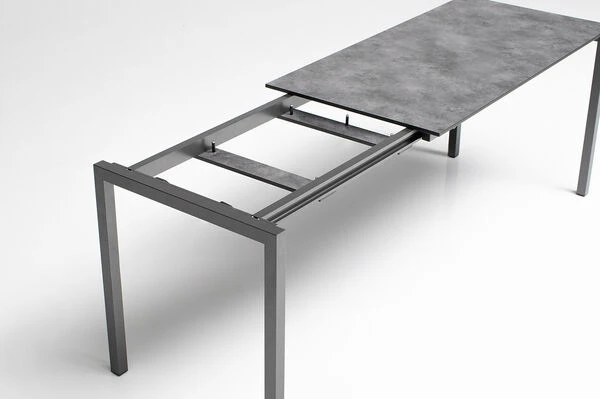 KETTLER Cubic/Basic Plus Padded Esstischgarnitur, Anthrazit, Alu/HPL/Textilene, 140/210x70 Cm, 4 Stapelsessel 6 KETTLER Cubic/Basic Plus Padded Esstischgarnitur, Anthrazit, Alu/HPL/Textilene, 140/210x70 Cm, 4 Stapelsessel – Bild 6