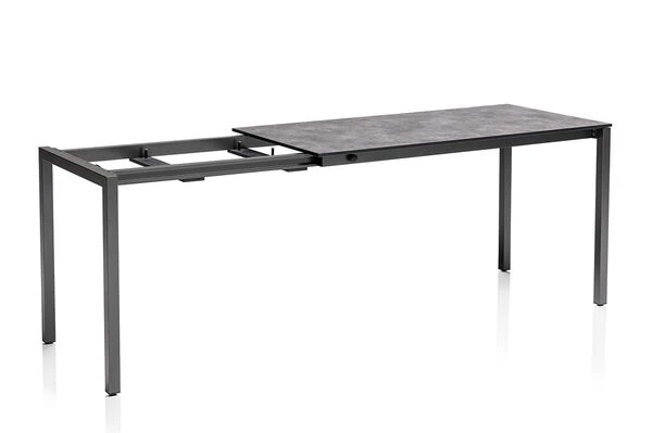 KETTLER Cubic/Basic Plus Padded Esstischgarnitur, Anthrazit, Alu/HPL/Textilene, 140/210x70 Cm, 4 Stapelsessel 7 KETTLER Cubic/Basic Plus Padded Esstischgarnitur, Anthrazit, Alu/HPL/Textilene, 140/210x70 Cm, 4 Stapelsessel – Bild 7