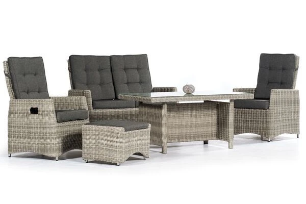 SUNNY SMART Roseville Loungegruppe, Grey-white, Für 4 Personen, Inkl. Polster 2 SUNNY SMART Roseville Loungegruppe, Grey-white, Für 4 Personen, Inkl. Polster – Bild 2
