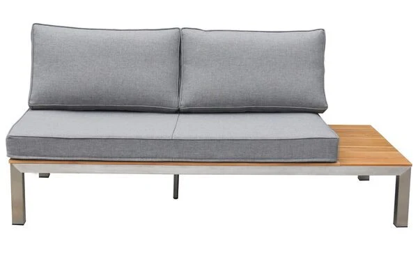 OUTFLEXX 2-Sitzer Sofa, Silber/grau, Edelstahl/FSC-Teakholz/Textil, 168 X 79 X 64 Cm 2 OUTFLEXX 2-Sitzer Sofa, Silber/grau, Edelstahl/FSC-Teakholz/Textil, 168 X 79 X 64 Cm – Bild 2