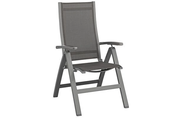 KETTLER Altura Esstischgarnitur, Anthrazit, Alu/Textilene, Tisch 180/240x100cm, 6 Multipositionssessel 2 KETTLER Altura Esstischgarnitur, Anthrazit, Alu/Textilene, Tisch 180/240x100cm, 6 Multipositionssessel – Bild 2