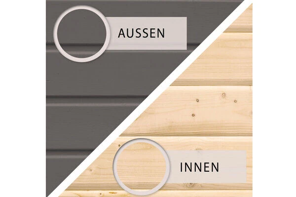 KARIBU Gartenhaus Kastorf 6, Terragrau, Fichtenholz 28mm, 305 X 274 X 222 Cm, Flachdach, Inkl. Oberlicht 4 KARIBU Gartenhaus Kastorf 6, Terragrau, Fichtenholz 28mm, 305 X 274 X 222 Cm, Flachdach, Inkl. Oberlicht – Bild 4