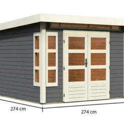 KARIBU Gartenhaus Kastorf 6, Terragrau, Fichtenholz 28mm, 305 X 274 X 222 Cm, Flachdach, Inkl. Oberlicht 13 KARIBU Gartenhaus Kastorf 6, Terragrau, Fichtenholz 28mm, 305 X 274 X 222 Cm, Flachdach, Inkl. Oberlicht -Günstiges Garten Perle Geschäft 30463 2 05.jpg