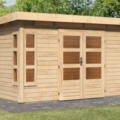 KARIBU Gartenhaus Kastorf 7, Naturbelassen, Fichtenholz 28mm, 396 X 244 X 222 Cm, Flachdach, Inkl. Oberlicht 11 KARIBU Gartenhaus Kastorf 7, Naturbelassen, Fichtenholz 28mm, 396 X 244 X 222 Cm, Flachdach, Inkl. Oberlicht -Günstiges Garten Perle Geschäft 30463 3 02.jpg