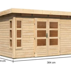 KARIBU Gartenhaus Kastorf 7, Naturbelassen, Fichtenholz 28mm, 396 X 244 X 222 Cm, Flachdach, Inkl. Oberlicht 14 KARIBU Gartenhaus Kastorf 7, Naturbelassen, Fichtenholz 28mm, 396 X 244 X 222 Cm, Flachdach, Inkl. Oberlicht -Günstiges Garten Perle Geschäft 30463 3 05.jpg