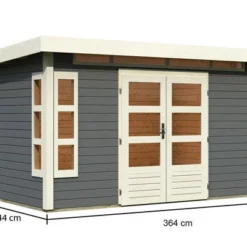 KARIBU Gartenhaus Kastorf 7, Terragrau, Fichtenholz 28mm, 396 X 244 X 222 Cm, Flachdach, Inkl. Oberlicht 14 KARIBU Gartenhaus Kastorf 7, Terragrau, Fichtenholz 28mm, 396 X 244 X 222 Cm, Flachdach, Inkl. Oberlicht -Günstiges Garten Perle Geschäft 30463 4 05.jpg
