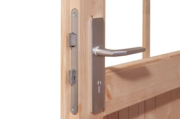 KARIBU Gartenhaus Kastorf 7, Naturbelassen, Fichtenholz 28mm, 702 X 244 X 222 Cm, Flachdach, Anbau 3,2m 3 KARIBU Gartenhaus Kastorf 7, Naturbelassen, Fichtenholz 28mm, 702 X 244 X 222 Cm, Flachdach, Anbau 3,2m – Bild 3