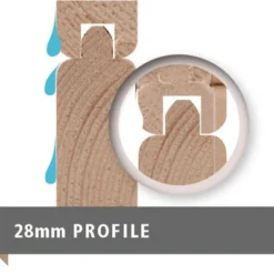 KARIBU Gartenhaus Theres 7, Naturbelassen, Fichtenholz 28mm, 947 X 304 X 250 Cm, Satteldach, 2 Dachausbauelemente -Günstiges Garten Perle Geschäft 30472 3 08.jpg