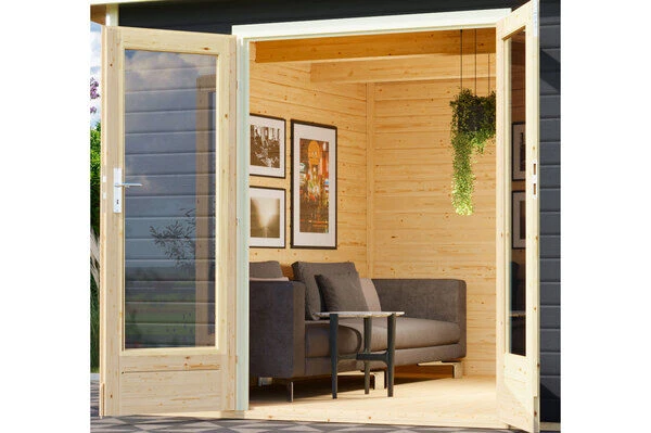 KARIBU Gartenhaus Radeburg 1, Terragrau, Fichtenholz 40mm, 664 X 309 X 229,5 Cm, Pultdach, Anbau 3,3m Mit Rückwand 2 KARIBU Gartenhaus Radeburg 1, Terragrau, Fichtenholz 40mm, 664 X 309 X 229,5 Cm, Pultdach, Anbau 3,3m Mit Rückwand – Bild 2