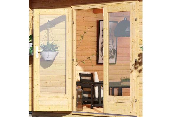 KARIBU Terrassenhaus Radeburg 5, Naturbelassen, Fichtenholz 38mm, 560 X 368 X 254 Cm, Flachdach 3 KARIBU Terrassenhaus Radeburg 5, Naturbelassen, Fichtenholz 38mm, 560 X 368 X 254 Cm, Flachdach – Bild 3