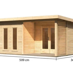 KARIBU Terrassenhaus Radeburg 5, Naturbelassen, Fichtenholz 38mm, 560 X 368 X 254 Cm, Flachdach 16 KARIBU Terrassenhaus Radeburg 5, Naturbelassen, Fichtenholz 38mm, 560 X 368 X 254 Cm, Flachdach -Günstiges Garten Perle Geschäft 30482 1 05.jpg