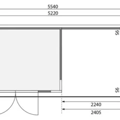 KARIBU Gartenhaus Kerko 5, Naturbelassen, Fichtenholz 19mm, 554 X 246 X 210 Cm, Flachdach, Anbau 2,4m Mit Rückwand -Günstiges Garten Perle Geschäft 30544 5 06.jpg
