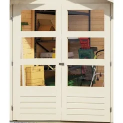 KARIBU Gartenhaus Kerko 5, Terragrau, Fichtenholz 19mm, 591,5 X 246 X 210 Cm, Flachdach, Anbau 2,8m -Günstiges Garten Perle Geschäft 30546 2 02.jpg