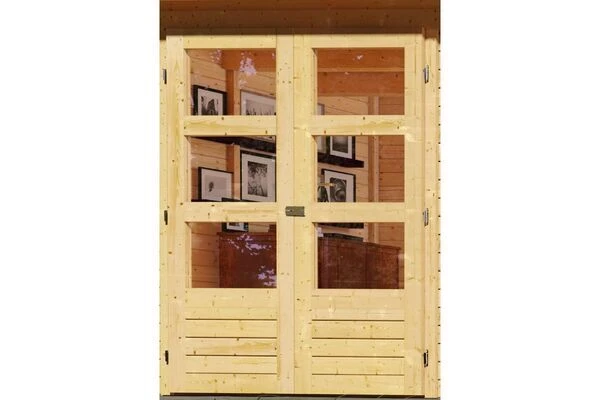 KARIBU Gartenhaus Kerko 3, Naturbelassen, Fichtenholz 19mm, 528,5 X 217 X 211 Cm, Flachdach, Anbau 2,8m Mit Rückwand 2 KARIBU Gartenhaus Kerko 3, Naturbelassen, Fichtenholz 19mm, 528,5 X 217 X 211 Cm, Flachdach, Anbau 2,8m Mit Rückwand – Bild 2