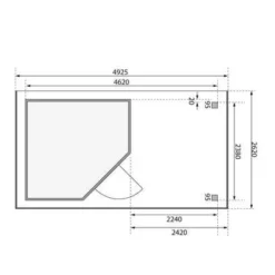 KARIBU Gartenhaus Schwandorf 5, Terragrau, Fichtenholz 19mm, 493 X 246 X 218 Cm, Flachdach, Anbau 2,4m Mit Rückwand 15 KARIBU Gartenhaus Schwandorf 5, Terragrau, Fichtenholz 19mm, 493 X 246 X 218 Cm, Flachdach, Anbau 2,4m Mit Rückwand -Günstiges Garten Perle Geschäft 30549 4 06.jpg
