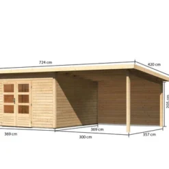 KARIBU Gartenhaus Northeim 5, Naturbelassen, Fichtenholz 40mm, 724 X 369 X 229 Cm, Pultdach, Anbau 3m Mit Rückwand 14 KARIBU Gartenhaus Northeim 5, Naturbelassen, Fichtenholz 40mm, 724 X 369 X 229 Cm, Pultdach, Anbau 3m Mit Rückwand -Günstiges Garten Perle Geschäft 30561 5 05.jpg